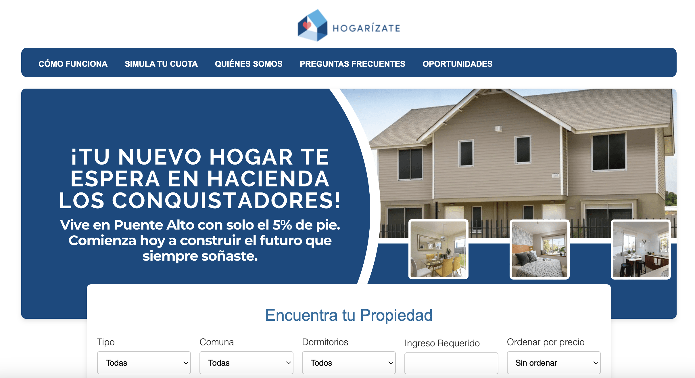 Dónde encontrar propiedades disponibles si no tienes el pie completo.